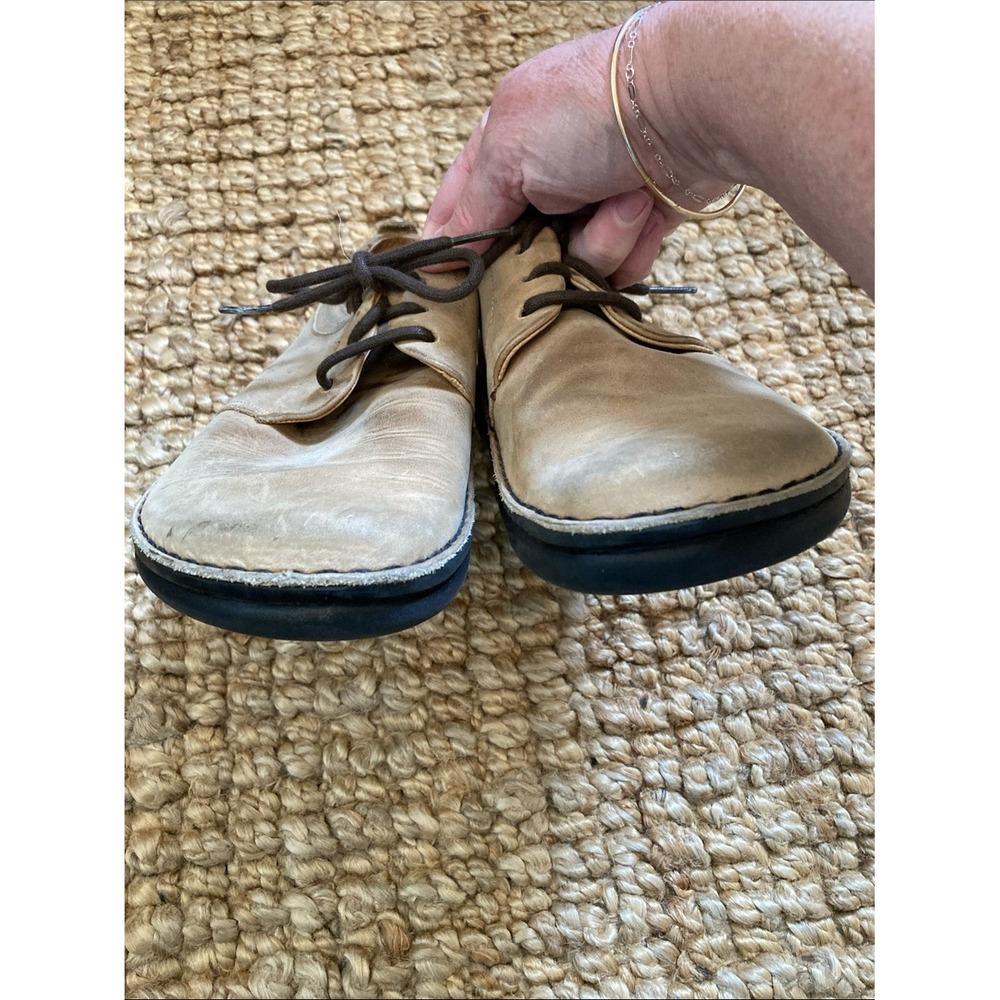 Birkenstock Womens Tan Leather Footprint Oxfords Size 38 Wide Toe Lace Up Shoes - Picture 3 of 12